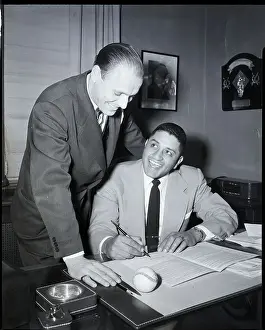 Contract Prints: Don Newcombe Signs Dodger Contract