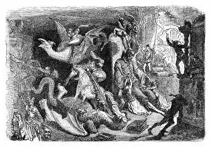 Gustave Dore (1832-1883) Gallery: Don Quixote dreaming engraving
