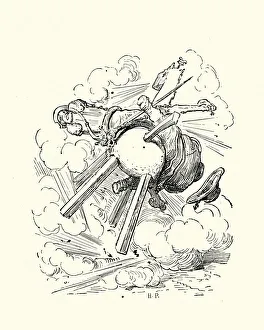 Images Dated 9th November 2017: Don Quixote - Falling of the wooden horse
