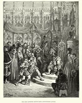 Gustave Dore (1832-1883) Gallery: Don Quixote, Lord Governor Sancho Panza administering justice