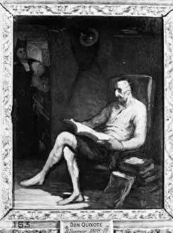 Miguel De Cervantes Prints: Don Quixote Reading A Novel/Painting