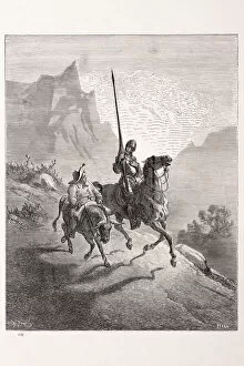 Horseback Riding Gallery: Don Quixote and Sancho setting out