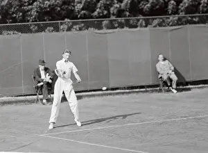 Donald Budge in Tennis Action
