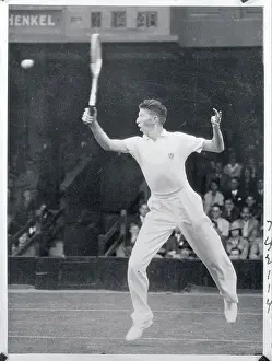 Donald Budge in Tennis Action