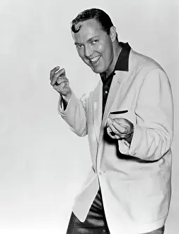 Prints of LOS ANGELES - 1956: Musician Bill Haley poses for a still in Los Angeles, California to promote the movie Don't Knock The Rock which was released in 1956 The Architect of Rock: Don't Knock The Rock