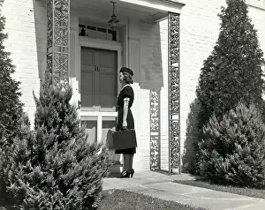 Salesperson Prints: Door-To-Door Saleslady W/Briefcase