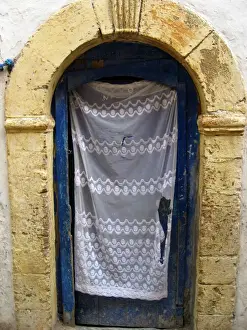 Lace Textile Prints: Doorway, Essaouira, Morocco