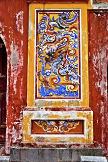 Images Dated 8th December 2012: Doorway inside Imperial Palace Citadel Hue Vietnam