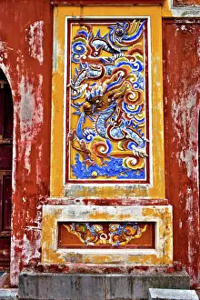 Doorway inside Imperial Palace Citadel Hue Vietnam