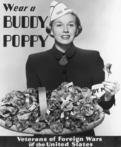 Nationalism Prints: Doris Day Holding Buddy Poppies