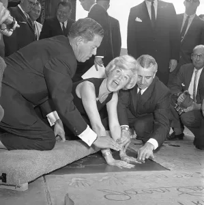 Handprint Prints: Doris Day Making Grauman's Sidewalk Print