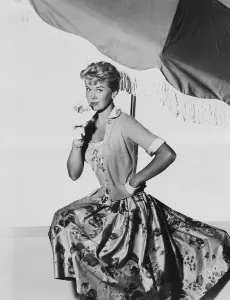 Modeling Prints: Doris Day Models One Of Her Designs