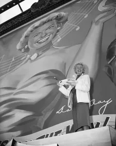 Billboard Prints: Doris Day with Palette and Billboard