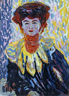 Expressionism Prints: Doris with Ruff Collar, c. 1906. Artist: Kirchner, Ernst Ludwig (1880-1938)