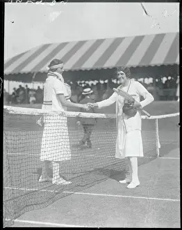 Conformity Prints: Dorothea Chambers Shaking Hands with Eleanor Goss at Tennis Net