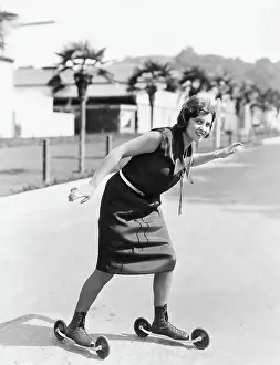 Caution Prints: Dorothy Gulliver on Roller Skates