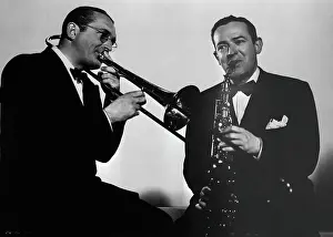 Saxophone Prints: The Dorsey Bros. Playing Sax, Trombone