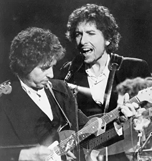 Double Exposure of Bob Dylan Performing
