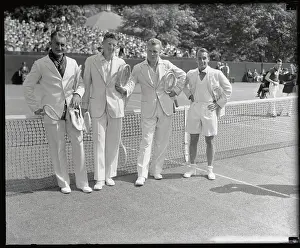 Doubles Tennis Teams Before Game