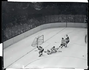 Doug Mohns Making a Shot on the Goal