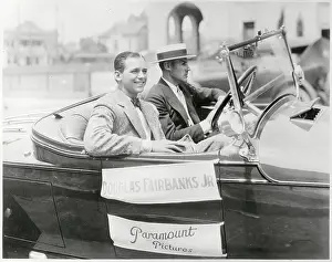 Douglas Fairbanks Jr. Riding in Automobile