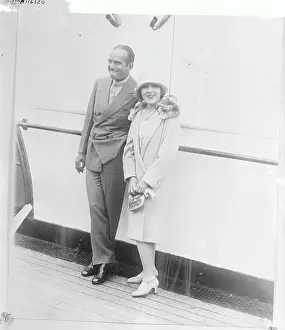 Douglas Fairbanks and Mary Pickford on Ship's Deck