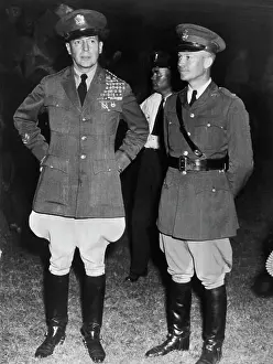 Prints of (Original Caption). After his troops had ousted the Bonus Army from its Anacostia Flats camp, General Douglas MacArthur, then Chief of Staff Eisenhower Unveiled: A Visual Journey Through History: Douglas MacArthur and Dwight Eisenhower in Military Uniforms
