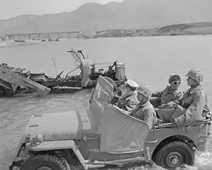 Douglas MacArthur in Front of Jeep