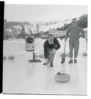 Curling Prints: Douglas Smith Playing a Game of Curling