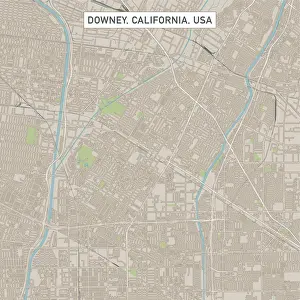 Downey Prints: Downey California US City Street Map