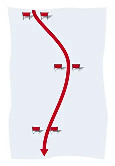 Winter Sport Prints: Downhill-ski course