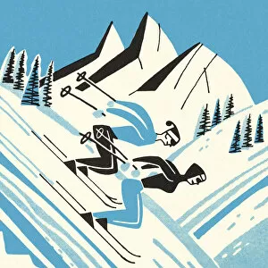 Leisure Time Collection: Downhill Skiing in the Mountains