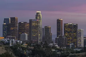 Images Dated 25th October 2017: Downtown Los Angeles Skyline - Just After Sunset