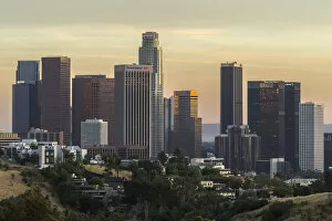 Cityscapes Prints Gallery: Downtown Los Angeles Skyline - Just Before Sunset