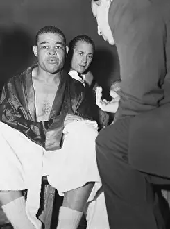 Downtrodden Joe Louis in His Dressing Room