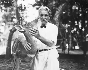 Antelope Prints: Dr. Albert Schweitzer with Antelope
