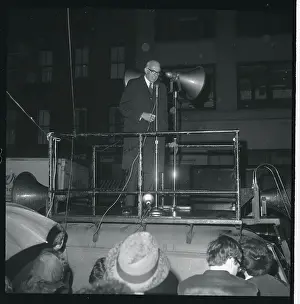 Dr. Benjamin Spock Speaking from Stage