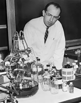 Dr. Jonas Salk in His Laboratory
