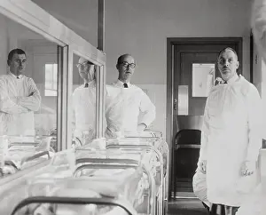 Psychology Prints: Dr. Lee Salk in Hospital Ward
