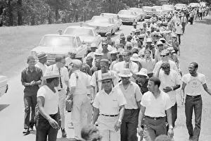 Mississippi Prints: Dr. Martin L. King Leading Crowd into March