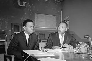 Dr. Martin Luther King & Andrew Young at News Conference