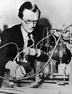 Genetics Prints: Dr. Maurice Wilkins Working in His Laboratory