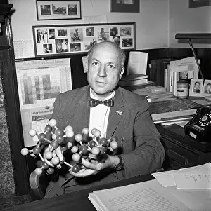 Scale Model Prints: Dr. Melvin Calvin with Sucrose Model