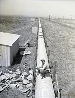 Santa Ana Prints: Dr Michelson Sitting On Vacuum Tube 1931