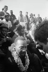 Selma Prints: Dr. M.L. King & Marchers Taking Break