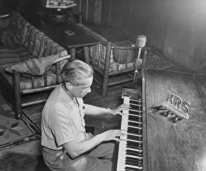 Dr. Otto R. Frisch Playing the Piano
