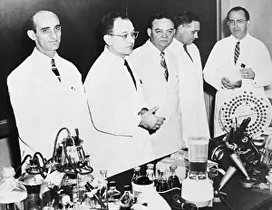 Poliomyelitis Prints: Dr. Salk And Associates In Laboratory