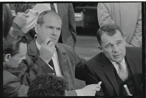 Lee Bailey Prints: Dr. Samuel Sheppard and F. Lee Bailey Answering Newsmen's Questions