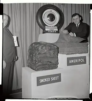 Dr. Waldo Semon with Synthetic Rubber Samples