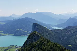 Images Dated 6th July 2014: Drachenwand and Lake Mondsee, view from the Schober, Salzkammergut, Upper Austria, Salzburg State